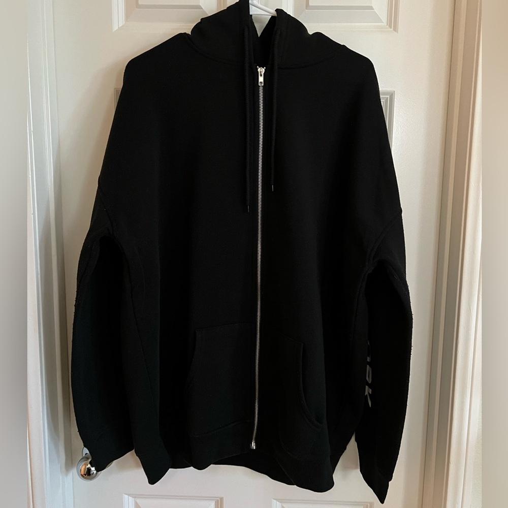 Black Zip Up Sweater with Hood